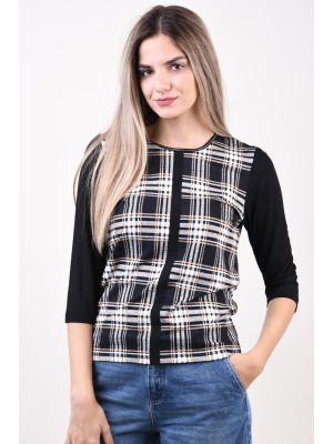 Bluza Dama Sunday 6846 Black/Brown/White Checks